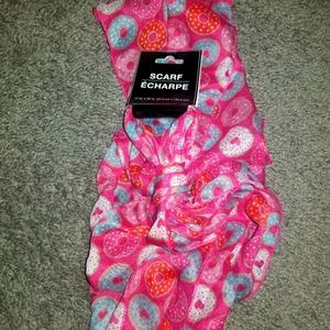NWT scarf echarpe wrap donut print